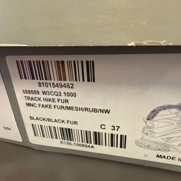 BALENCIAGA TRACK HIKE FAUX FUR-LINED SNEAKERS 'BLACK' - Picture 12 of 12